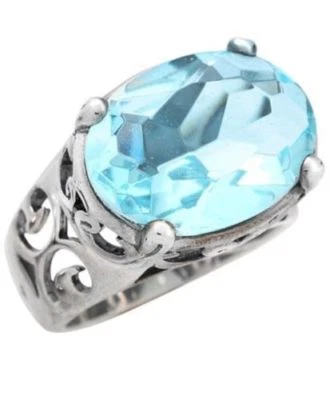 Anel SILPADA R2387 prata esterlina vidro aquático azul enseada tamanho 9 LINDO WOW HTF - Imagem 1 de 4