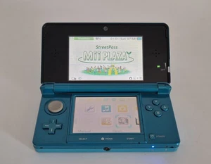 Nintendo 3DS Aqua Blue Console - Works 100% + USB Charger PAL - Missing Stylus - Picture 1 of 9