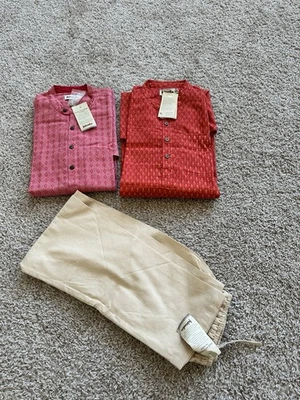 BNWT Fabindia Boys Kurta Pajama Set Indian Outfit Size 10-12Y, Cotton, 3 Items - Image 1 of 4