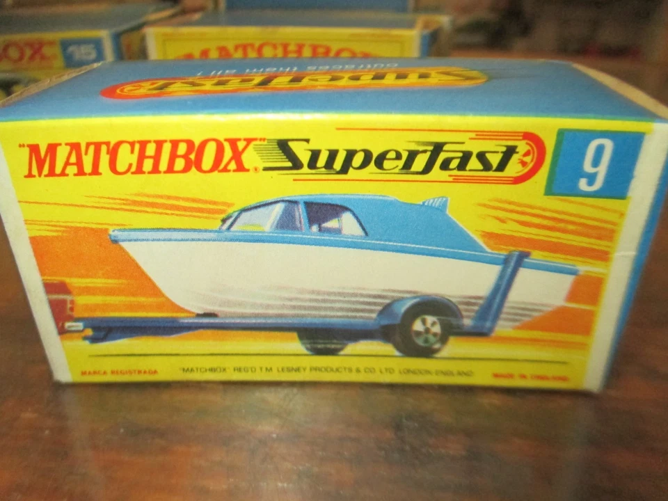Matchbox No. 9 Superfast Boat & Trailer with Original Box - MIB - Image 1 of 3