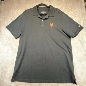 New York Mets Polo Shirt Mens Large Vineyard Vines Black Stretch MLB Team - Picture 1 of 5