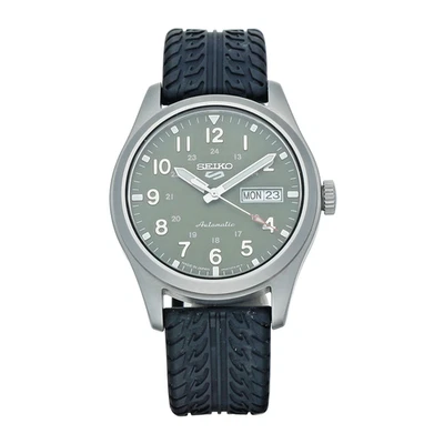 Seiko 5 Sports SRPG33 39mm Steel Green Dial Rubber Day Date Automatic Mens Watch - Image 1 of 4