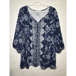 Catherines Paisley Print Boho Bluse Damen 2X Bauern Prärie Fee Cottagecore - Bild 1 von 7