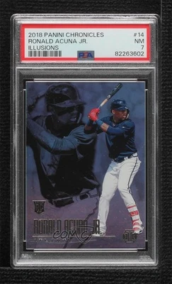 2018 Panini Chronicles Illusions Ronald Acuña Jr #14 PSA 7 Rookie RC Foto 1 de 2