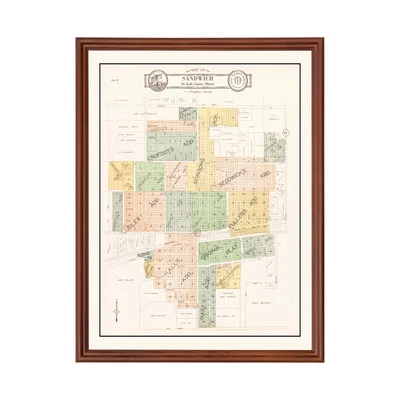 Mapa antiguo de Sandwich, IL 1929 - arte vintage de Sandwich Illinois Foto 1 de 4