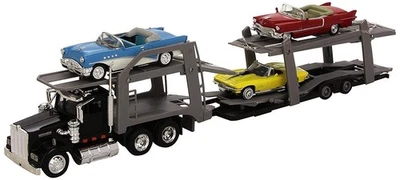 NEWRAY,KENWORTH with car carrier and 3 vintage vehicles, 1/43, NEW15215 - Image 1 of 4