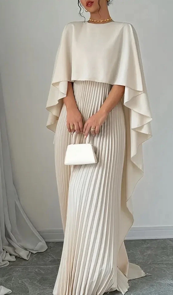 Vestido para mujer Dress the Population beige línea A L poliéster boda sin mangas Foto 1 de 1