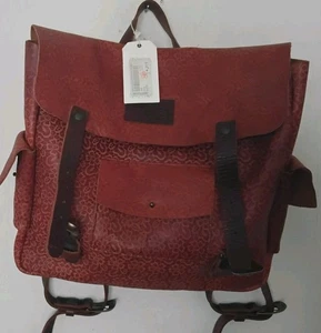 John Fluevog Back Pack Leather Embossed Flowers - Picture 1 of 10
