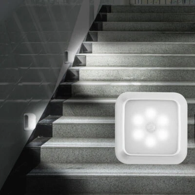 Night Light PIR Lamp 1 Pack 6 LED Stair Motion Sensor Lights Wireless Cabinet - Image 1 of 4