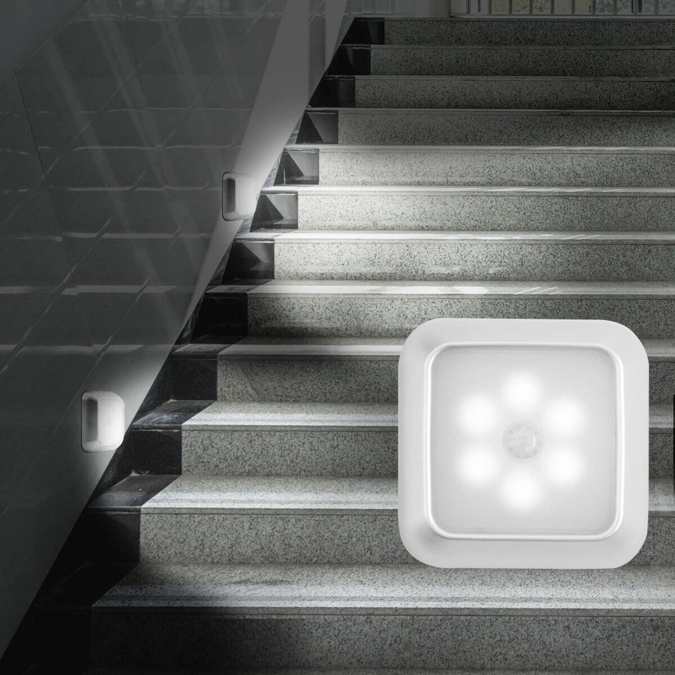 Night Light PIR Lamp 1 Pack 6 LED Stair Motion Sensor Lights Wireless Cabinet - Image 1 of 4