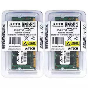 8GB KIT 2 x 4GB Toshiba Satellite T130D-009 T130D-00H T135D-S1320 Ram Memory - Picture 1 of 1