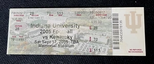 INDIANA UNIVERSITY HOOSIERS FOOTBALL TICKET STUB v KENTUCKY 2005 RARE! - Picture 1 of 1