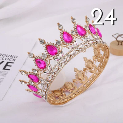 Corona de reina barroca de cristal para mujer tiara de boda con estrás coronas de princesa Foto 1 de 4