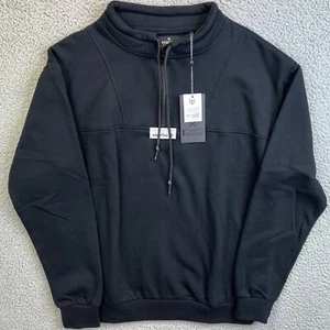 Raw Gear Mens Size M Black Pullover Quarter Zip Fleece Jacket Style NEW - Picture 1 of 8