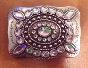 Belt Buckle - Irredescent Rhinestones - Picture 1 of 3