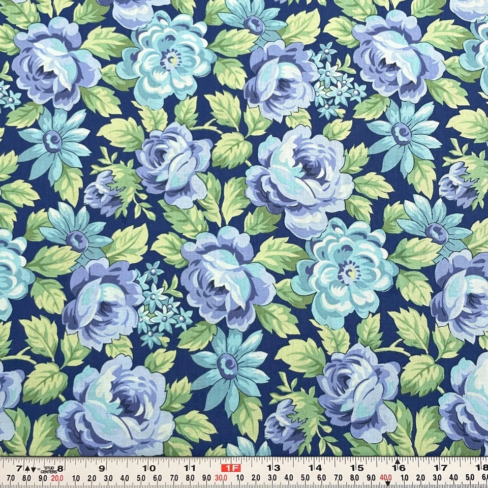 Tela de algodón Periwinkle Paradise Daphney 2010 April Cornell por media yarda Foto 1 de 2