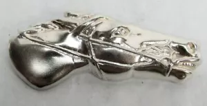 HERVORRAGENDE STERLINGSILBER RENNPFERDKOPF PIN RÜCKWÄRTIGE BROSCHE - Bild 1 von 4