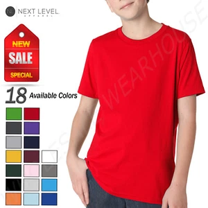 NEW Next Level Boy's Youth 100% Cotton Crew Neck T-Shirt M-3310 - Picture 1 of 43