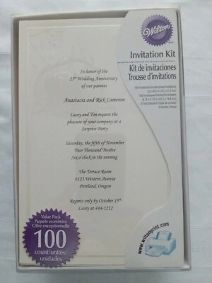 Invitation Kit Includes 100 Single Border w/ 100 Envelopes NIB 070896815125 - Image 1 of 3