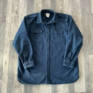 LL Bean Chamois Cloth Shirt Men’s XXL TALL Teal Blue Flannel 100% Cotton 187924 - Picture 1 of 5