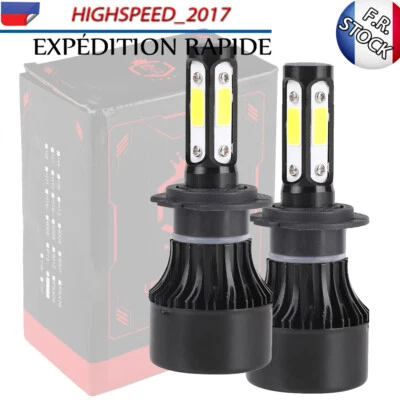 2X H7 LED KIT AMPOULE VENTILE 100W 6000K ANTI ERREUR VOITURE AUTO MOTO IP68