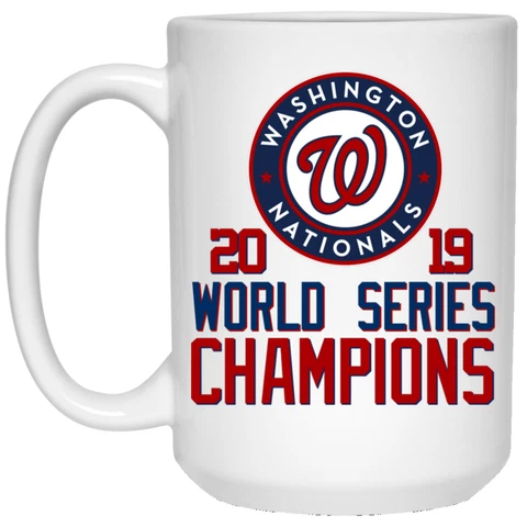 World Series Champions Washington Nationals White 15 oz Ceramic Coffee Mug Cup Cover