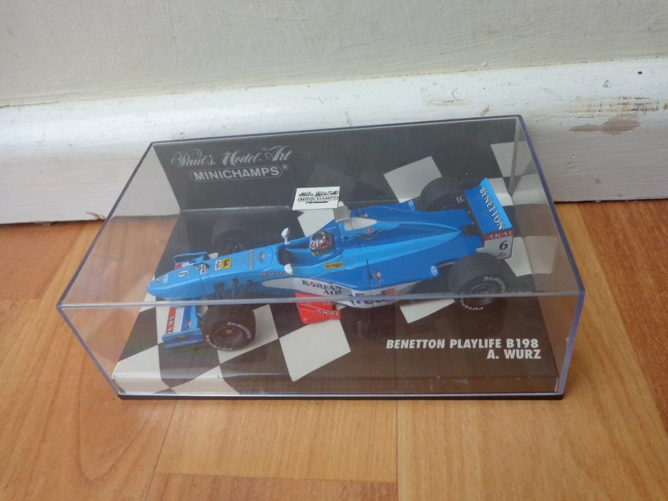 MINICHAMPS 1/43 BENETTON PLAYLIFE B198 ALEX WURZ 1998 F1 FORMULA 1 DIECAST CAR - Image 1 of 1