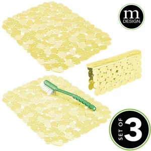 Pack de 3 piezas, alfombrilla protectora de fregadero de cocina nueva, alfombrilla de goteo de guijarros de color amarillo claro - Imagen 1 de 9