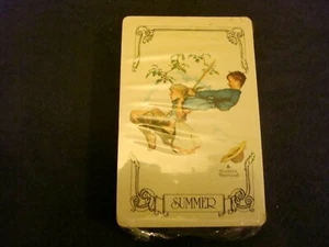 NORMAN ROCKWELL 4 SEASONS GOLD CIRCLE LINE PLAYING CARDS SUMMER MADE IN USA BNIP - Picture 1 of 3