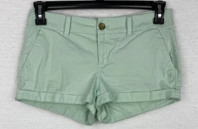 Pantalones Cortos Chinos Antiguos Azul Marino ED Para Mujer 2 Verde Como Nuevo Planos Tiro Medio Informales Damas REG Foto 1 de 4
