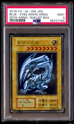 PSA 9 Mint Blue Eyes White Dragon 20th Stainless Steel Duelist Box 2018 Japanese - Image 1 of 2