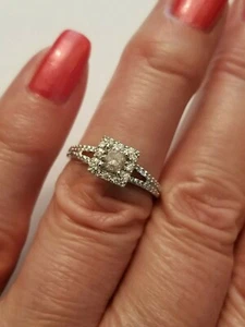 2/5 CT DIAMOND (VS) SOLITAIRE 14KT SOLID WHITE GOLD ENGAGEMENT RING SIZE 7 - Picture 1 of 12