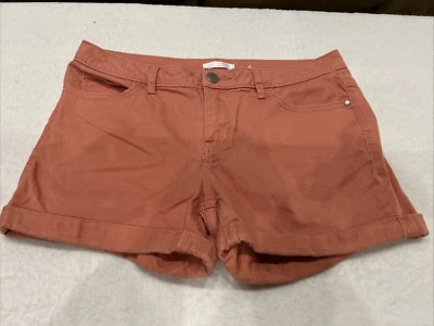 Pantalones Cortos Lauren Conrad Talla 6 Coral/Naranja Mezcla de Algodón Chino Puños Elásticos Foto 1 de 4