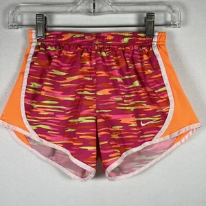 Nike Dri-Fit Athletic Running Shorts Pink Orange, Girls YM Youth Medium, Lined - Picture 1 of 10