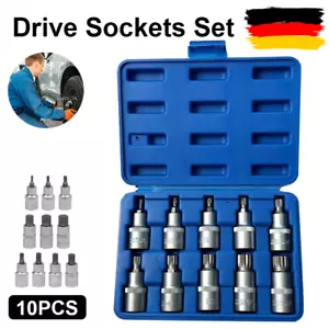 10-Tlg Innen Vielzahn Steckschlüssel-Satz Set M4- M18 Nüsse Schlüssel Werkzeug - Bild 1 von 11