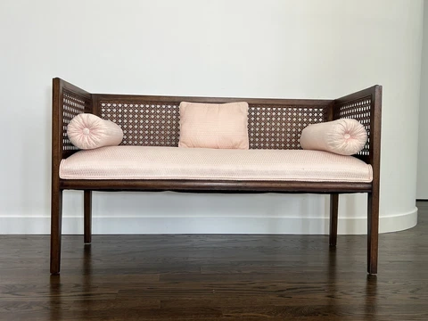Mid Century Walnut Bench in Manner of Edward Wormley for Dunbar Cover