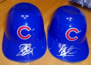 Chicago Cubs AUTOGRAPH Mini-Helmet: 2015 Pan Am Game DAN VOGELBACH ALBERT ALMORA - Picture 1 of 2