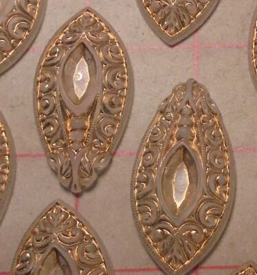 10 ajustes de acento dorado vintage de plástico esmerilado 44 mm x 22 mm Foto 1 de 4