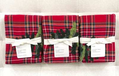 Pottery Barn ELLIOT TREE EMBROIDERED PLAID Euro Shams ~Set of Three~ NWT - Image 1 of 4