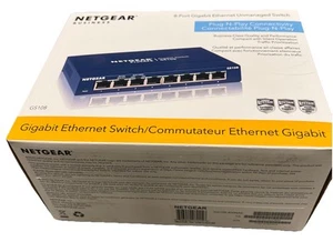 NETGEAR 8-Port Gigabit Ethernet Unmanaged Switch GS108T-400NAS Original Blue - Picture 1 of 4