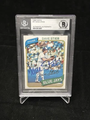 1980 Topps Dave Stieb RC Toronto Blue Jays Autographed Beckett BAS Rookie Card - Image 1 of 4