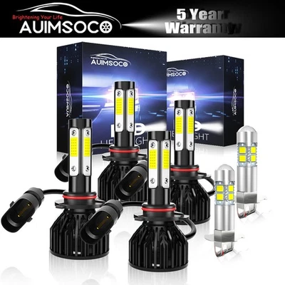 For Chevrolet C2500 Suburban 1993-1999 LED Headlight Bulb Combo Kit White Lights - Image 1 of 4