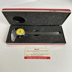 Starrett No. 120M Metric 150mm Dial Calipers with Case Yellow Dial Face - Picture 1 of 16