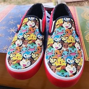 Pokemon Shoes Youth Slip On SHOES Sneakers Multicolor Canvas Casual Comfort - Picture 1 of 5