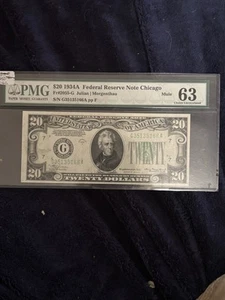 1934A $20 FRN Chicago. PMG MULE 63 CHOICE UNCIRCULATED - Picture 1 of 5