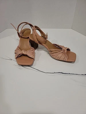 NUEVO WO BOX Kensie Kaiko Rafia Peep Toe Tacones Mujer 8 Rubor/Bronceado  Foto 1 de 4