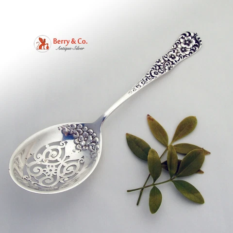 Rococo Pea Ice Spoon Sterling Silver Dominick Haff 1888 No Mono Cover