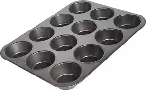 Stampo per muffin 12 teglia da forno antiaderente/lavastoviglie/acciaio al carbonio - nero - Foto 1 di 8