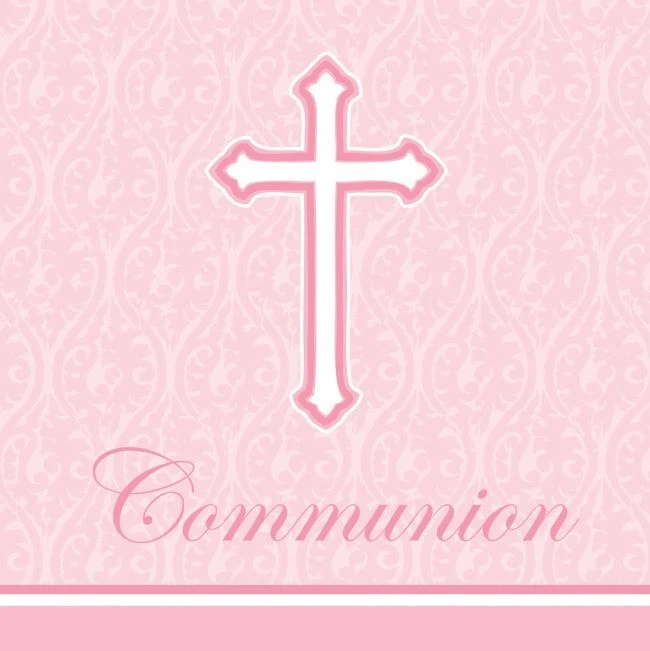 Servilletas de almuerzo de comunión rosa fe papel 18 por paquete vajilla religiosa Foto 1 de 1