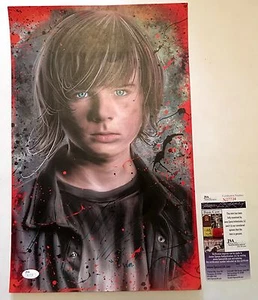 Chandler Riggs / Carl-JSA COA SIGNED: Walking Dead 11x17 Con Exclusive Art Print - Picture 1 of 4
